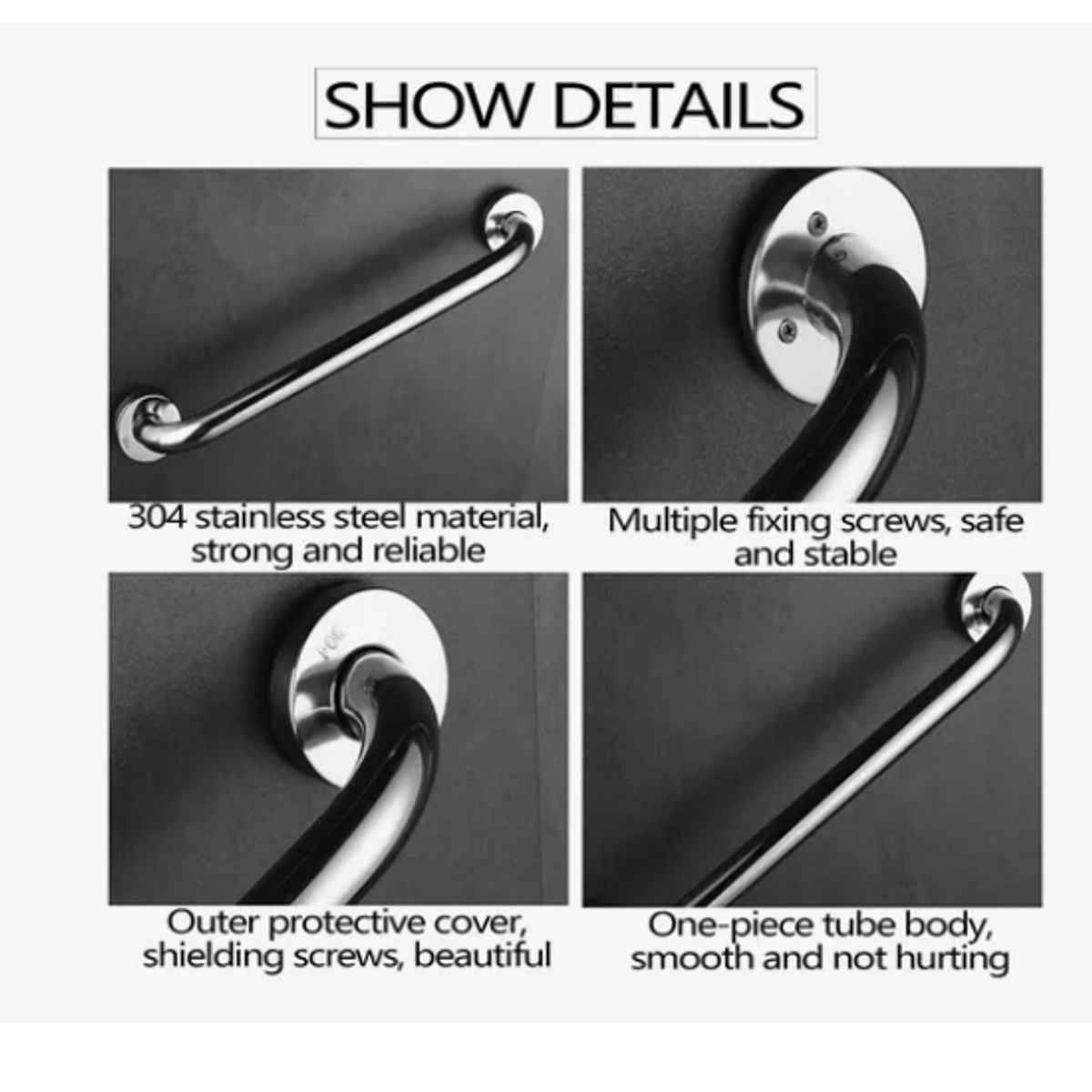 GENERICO - Pack 2 Barra De Baño Apoyo Agarradera De Seguridad 40cm