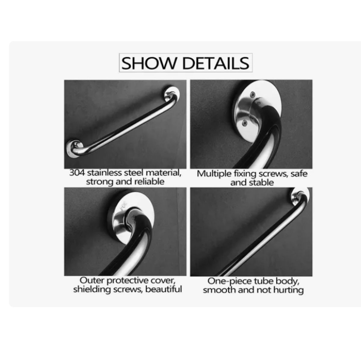 GENERICO - Pack 2 Barra De Baño Apoyo Agarradera De Seguridad 40cm