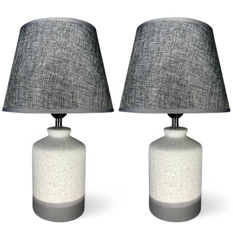 GENERICO - Pack X2 Lámparas Velador Con Pantalla Decoración Dormitorios Ceramica