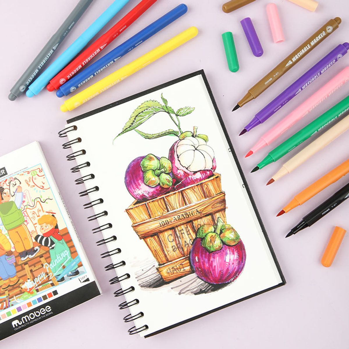 GENERICO - Lápices Marcadores Plumón 12 Colores Lavables Niños