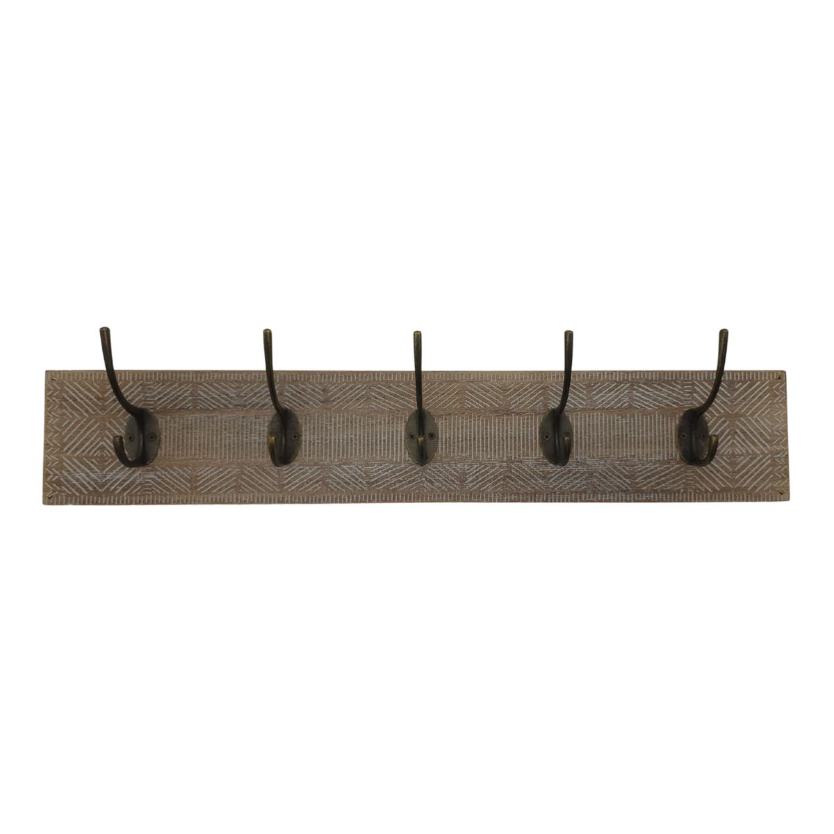 GENERICO - Perchero De Pared Colgador Vintage 5 Ganchos Dobles Café