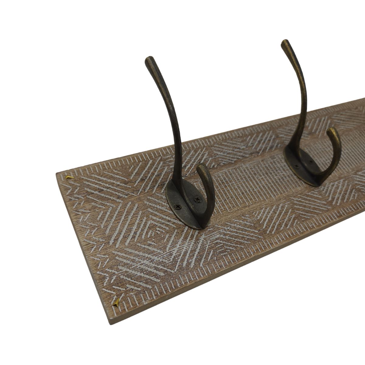 GENERICO - Perchero De Pared Colgador Vintage 5 Ganchos Dobles Café