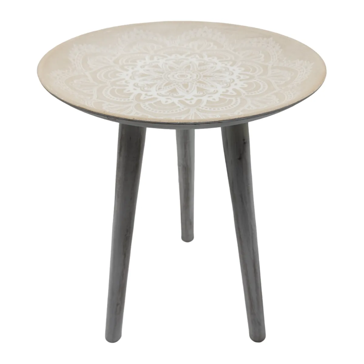 FLIPEREX - Mesa De Centro Redonda Lateral Living Mesa Diseño Mandala