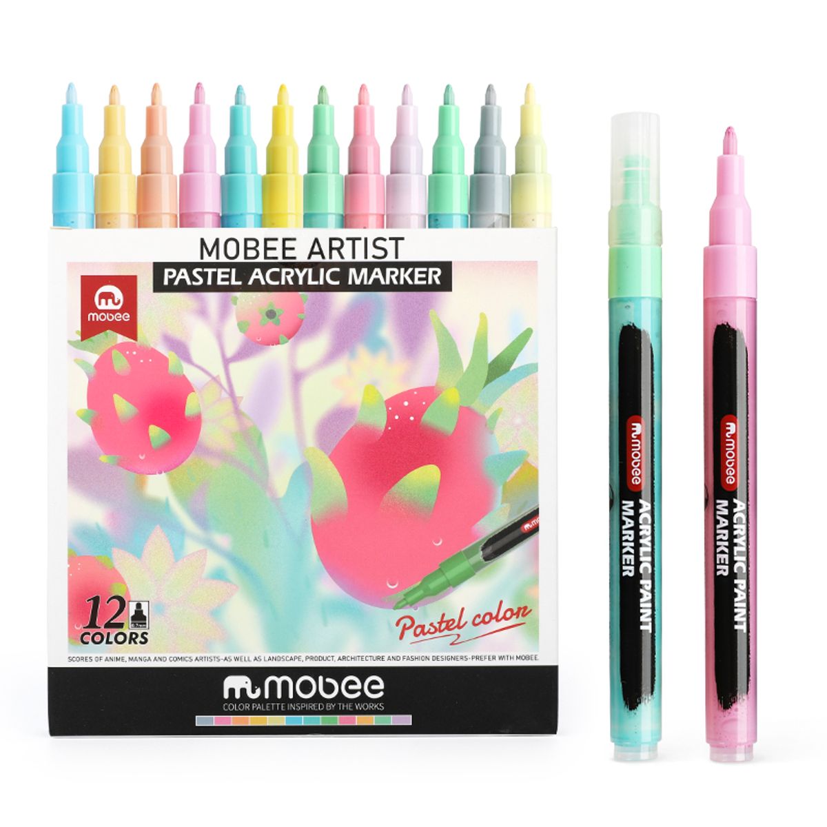 GENERICO - Lápices Marcadores Acrílicos Tipo Posca 12 Colores Pastel