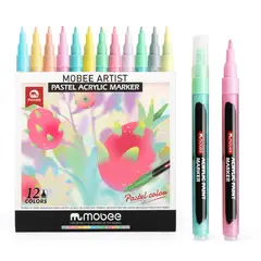 GENERICO - Lápices Marcadores Acrílicos Tipo Posca 12 Colores Pastel