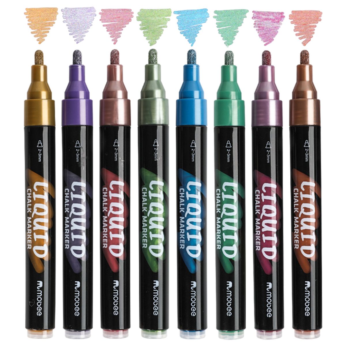 GENERICO - Marcadores Plumón Lápices Tiza Líquida 8 Colores Metálicos