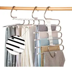 GENERICO - Colgador de Ropa De Acero Inoxidable Perchero 5 en 1