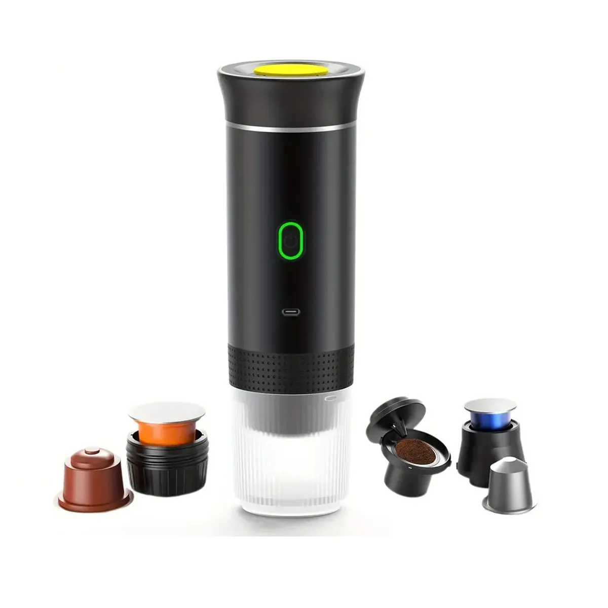 GENERICO - Máquina De Café Espresso Portátil Recargable 3 En 1 Cápsulas y Molido