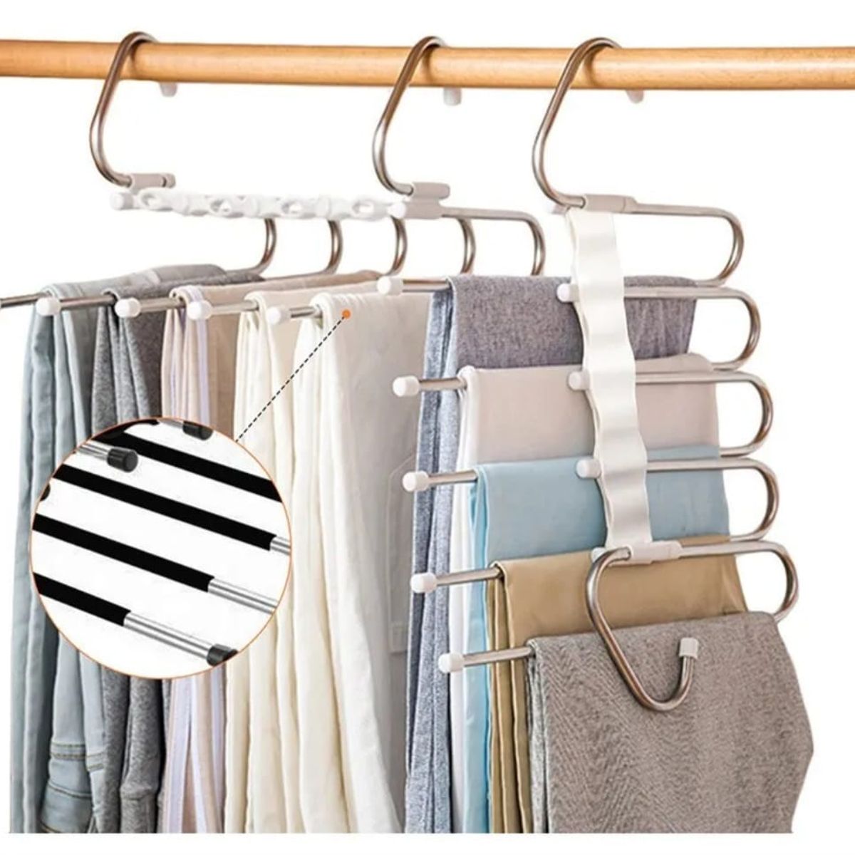 GENERICO - Colgador De Ropa De Acero Inoxidable Perchero 5 en 1