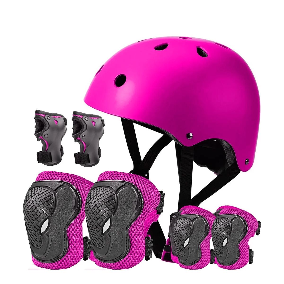 GENERICO - Set Protecciones y Casco Niño Niña Patines Bicicleta Small
