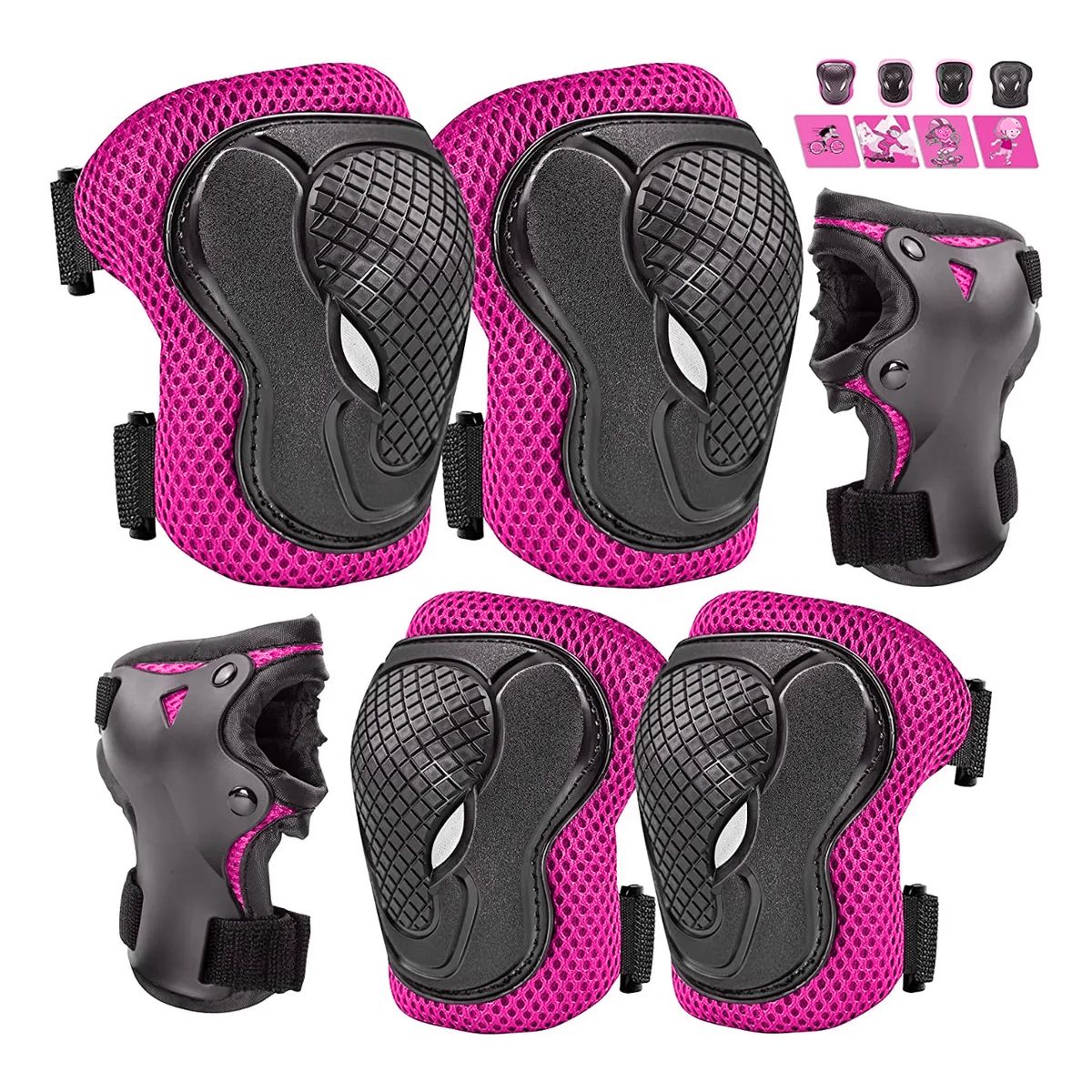 GENERICO - Set Protecciones y Casco Niño Niña Patines Bicicleta Small