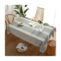 GENERICO - Mantel Rectagular de Lino Impermeable 140 x 220 cm - Gris Oscuro M05