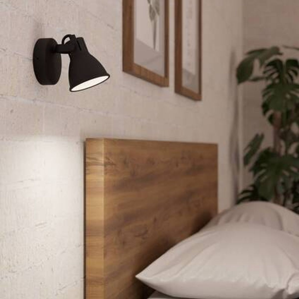 EGLO - Apliqué de pared Seras Acero Negro Dm100 GU10 Led incluida 1X4W