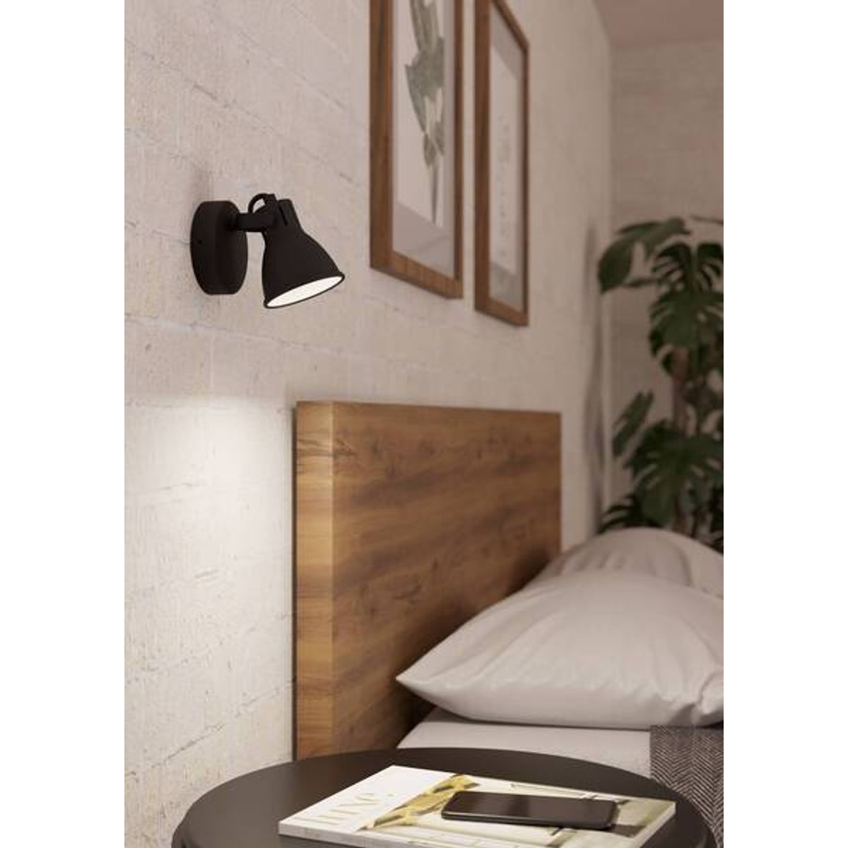 EGLO - Apliqué de pared Seras Acero Negro Dm100 GU10 Led incluida 1X4W