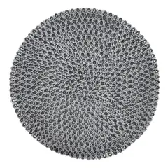 GENERICO - Set 6 Individuales Circulares Estilo Zigzag Diseño Gris