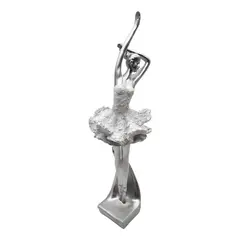 FLIPEREX - Bailarina Plateada Decorativa Plateada Figura Decorativa