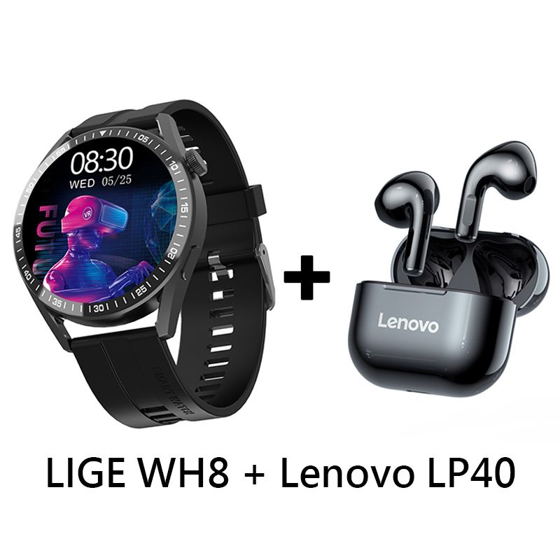 LENOVO - Audífonos Bluetooth Lenovo LP40 y Smartwatch WH8 reloj inteligente