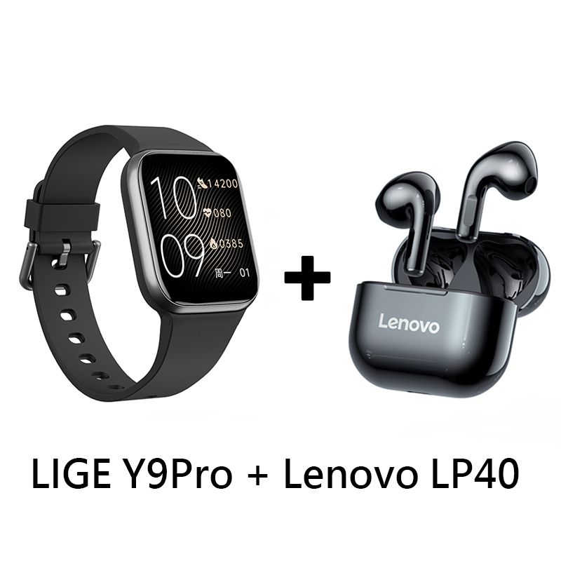 LENOVO - Audífonos Bluetooth Lenovo LP40 y Smartwatch Y9Pro reloj inteligente