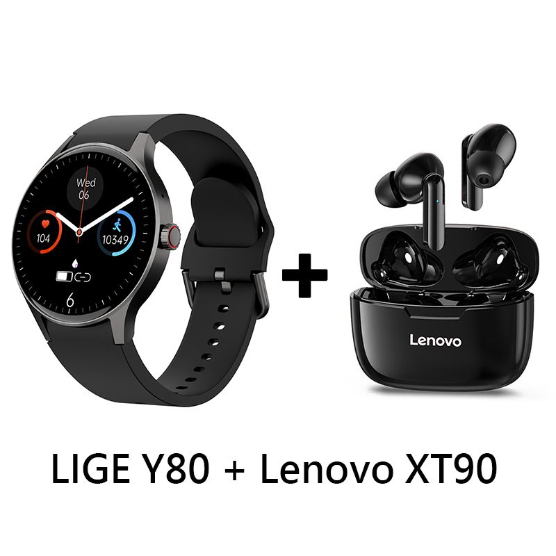 LENOVO - Audífonos Bluetooth Lenovo XT90 y Smartwatch Y80 reloj inteligente
