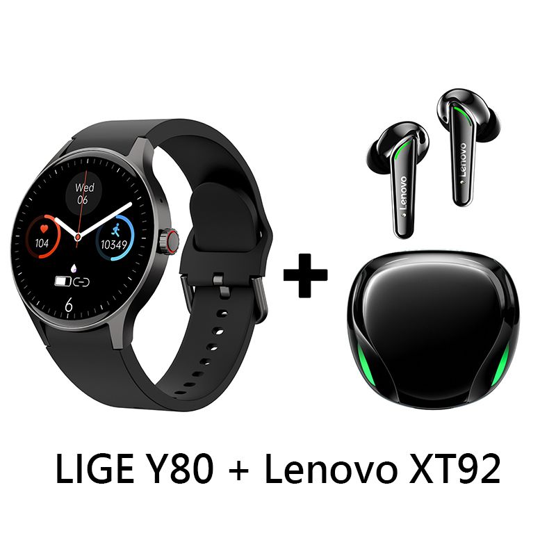 LENOVO - Audífonos Bluetooth Lenovo XT92 y Smartwatch Y80 reloj inteligente
