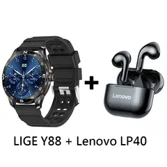LENOVO - Audífonos Bluetooth LP40 y Smartwatch Y88 reloj inteligente