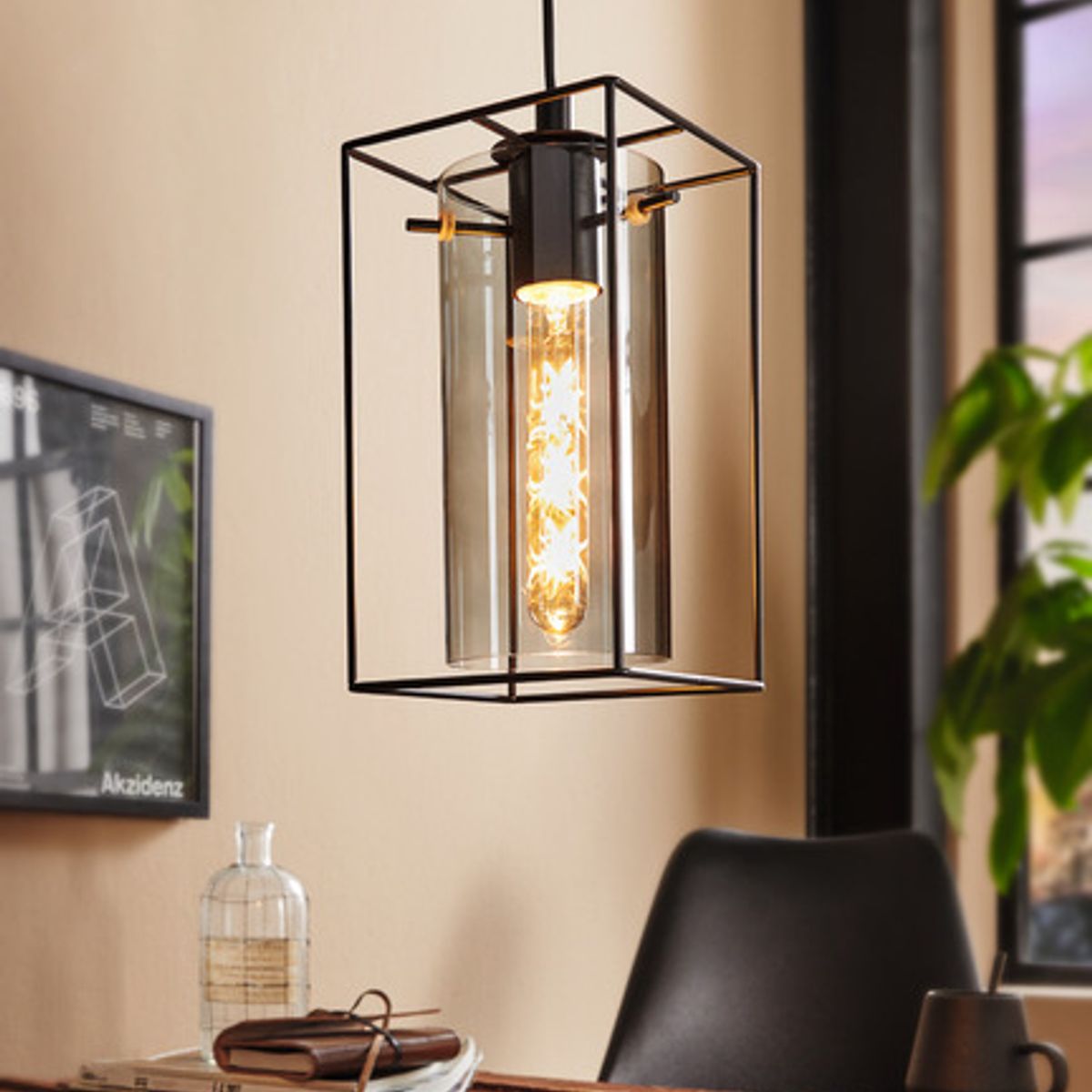 EGLO - Lámpara Colgante Loncino Vintage Acero 1X60W E27