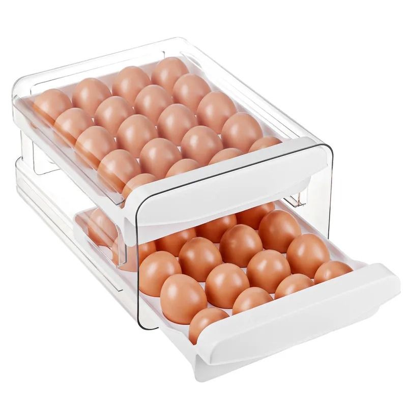 CASTLEN - Bandeja Organizadora Porta Huevos Apilable Para 40 Huevos 2 Niveles