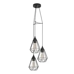 EGLO - Lámpara Colgante Tarbes Acero Negro E27 3X60W