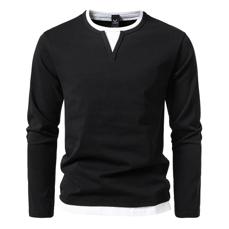 BLWOENS - Polera de manga larga para hombres - Negro