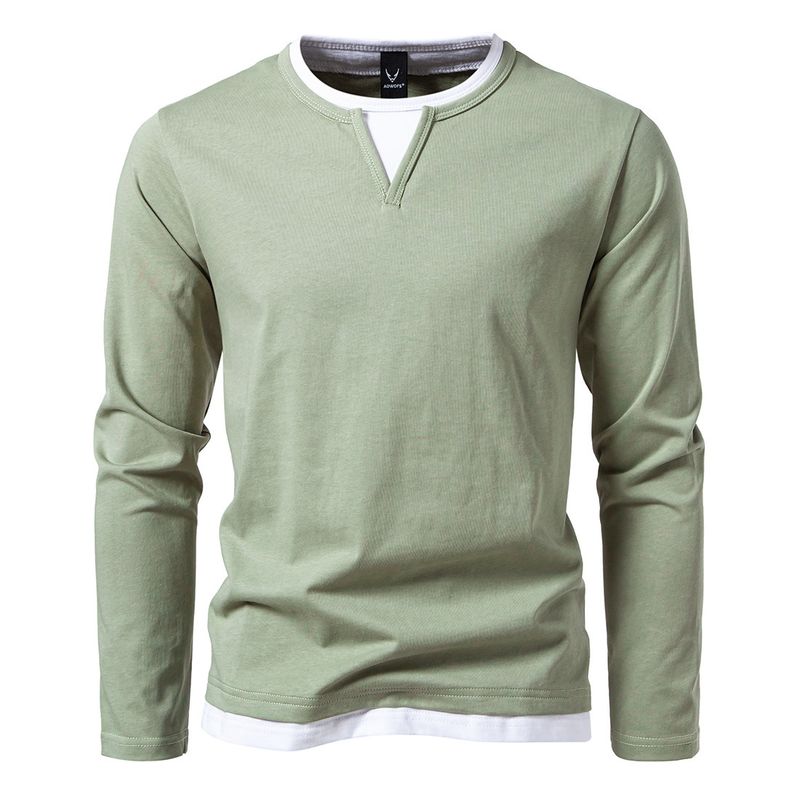 BLWOENS - Polera de manga larga para hombres - Verde