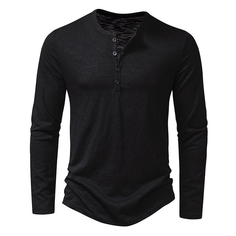 BLWOENS - Polera de manga larga para hombres - Negro