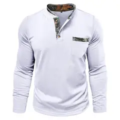 BLWOENS - Polera de manga larga para hombres - Blanco_.