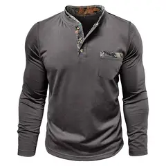 BLWOENS - Polera de manga larga para hombres - Gris