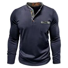 BLWOENS - Polera de manga larga para hombres - Azul