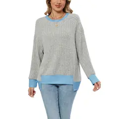 BLWOENS - Polera de manga larga para mujers - Gris
