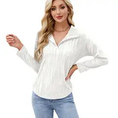 BLWOENS - Polera de manga larga para mujers - Blanco