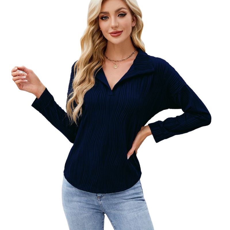 BLWOENS - Polera de manga larga para mujers - Azul
