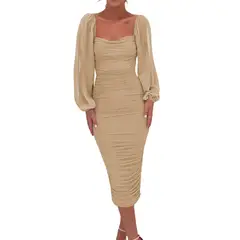 BLWOENS - Vestidos casuales de para mujeres - Beige