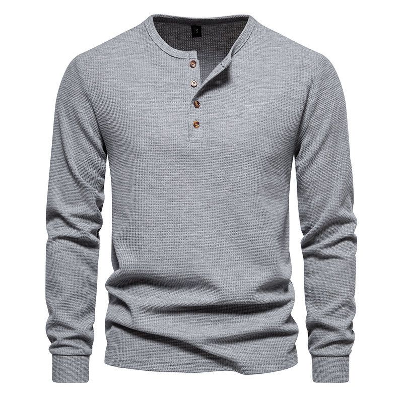 BLWOENS - Polera de manga larga para hombres - Gris