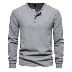 BLWOENS - Polera de manga larga para hombres - Gris