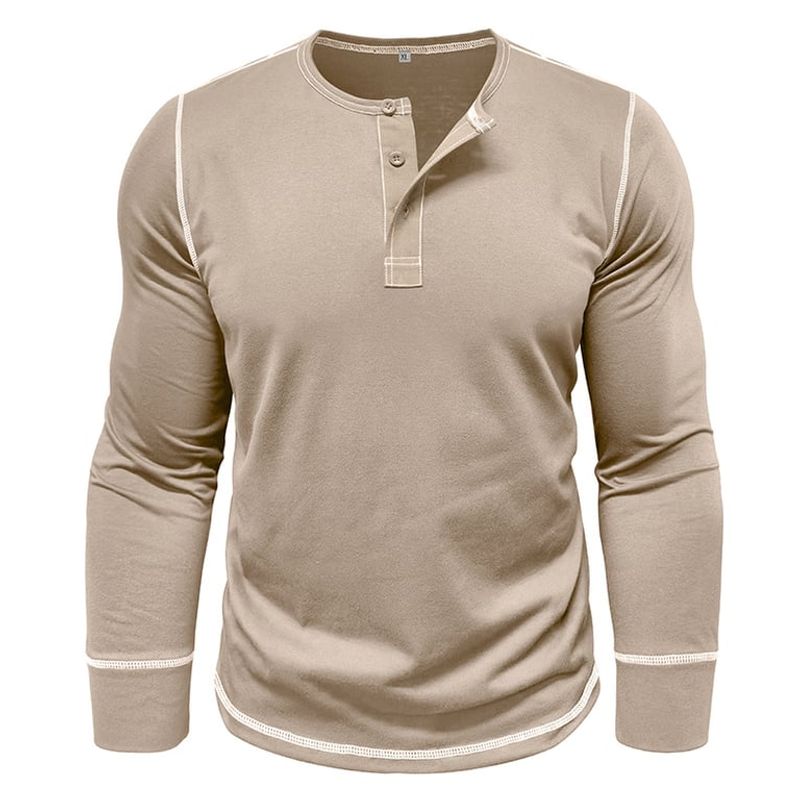 BLWOENS - Polera de manga larga para hombres - Beige