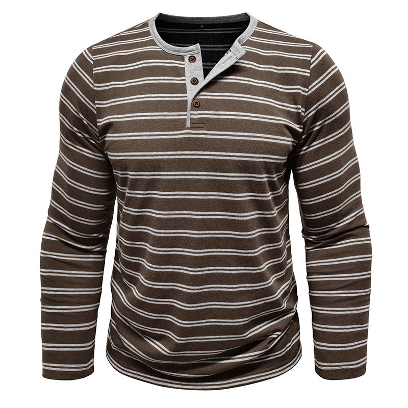 BLWOENS - Polera de manga larga para hombres - Marrón