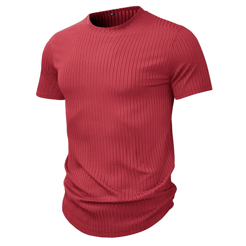BLWOENS - Polera de manga corta de verano para hombres - Rojo_.