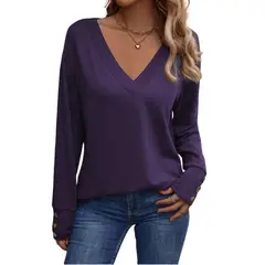 BLWOENS - Polera de manga larga para mujeres - Violeta