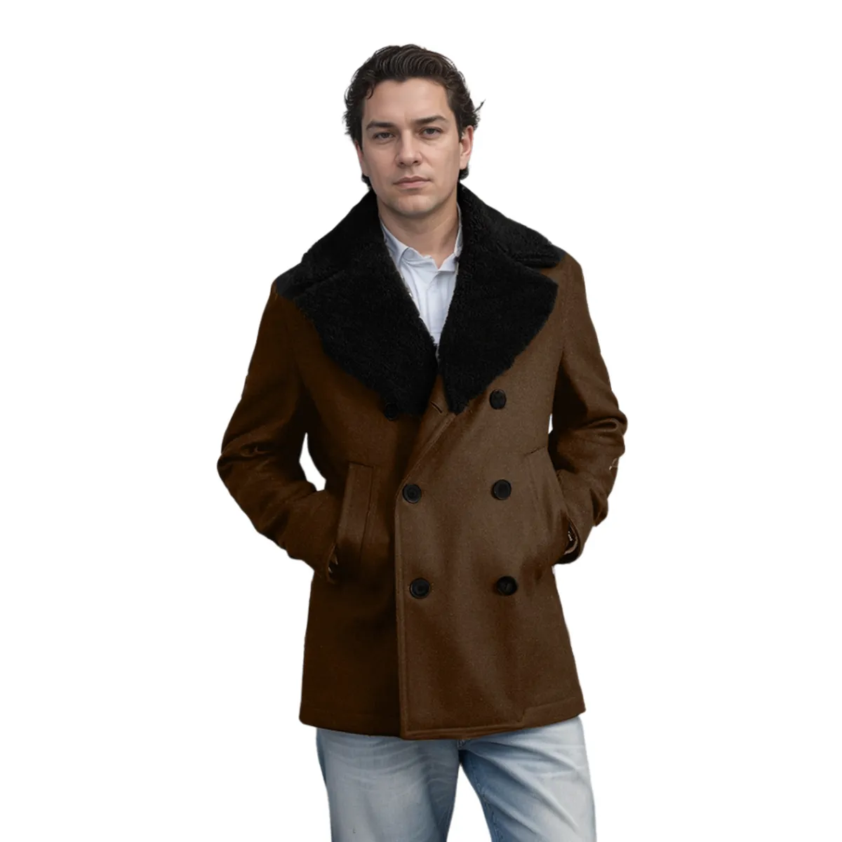 BLWOENS - Chaqueta de invierno para hombres - Marrón