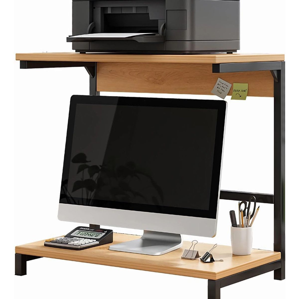 EVERSO - Elevador De Monitor Organizador De Escritorio 2 Niveles Soporte De Monitor Para