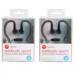 MOTOROLA - Auriculares Earbuds Sport SH008 set de 2 negro+rojo