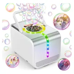 GENERICO - Máquina de burbujas, con luces led, más de 20000 burbujas por minuto