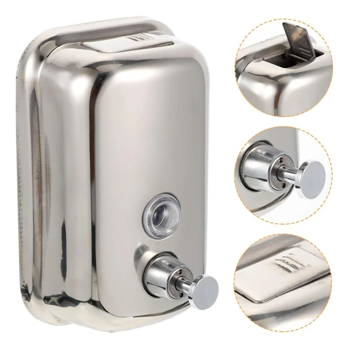 EDWINAYY - Dispensador Metalico Jabon Liquido Desinfectante Gel 500 Ml