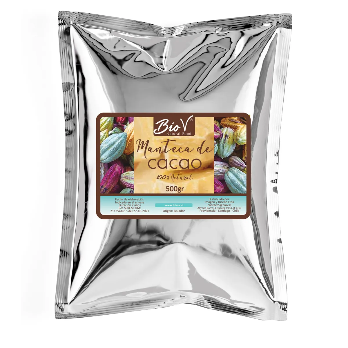 BIOV - Manteca De Cacao Pura 500g 100% Natural Bio V